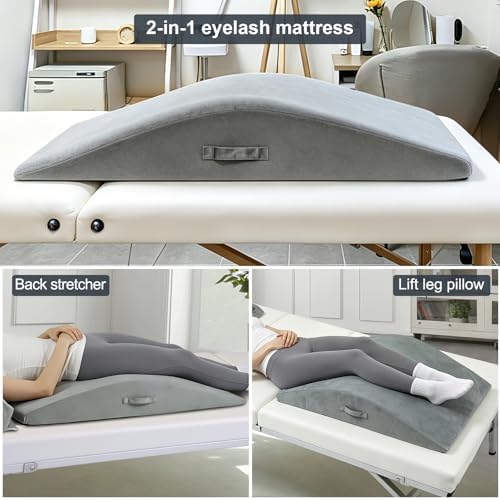 lash bed topper, Adjustable Massage Bed Foam Pad, Non-Slip Beauty Therapist Mattress with Removable Cover, Suitable for Beauty Salons/Eyelash Treatments/Spas/Facials (Bed Frame Not Included) - Image 3