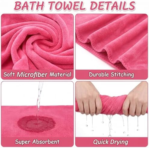 DEAYOU Set of 6 Small Foot Spa Kit for Spa Party, 12" x 12" x 4.3" Foot Tub and 14" x 29.5" Bath Towels, Washbasin Hand Towels for Sleepover Party, Girls Night, Home Facial and Foot Soak Kit, Pink - Image 3