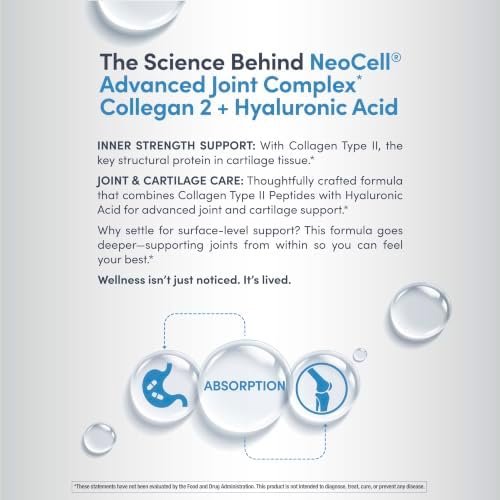 NeoCell Joint Complex Supplement | 120 Capsules | Plus Hyaluronic Acid - Image 6