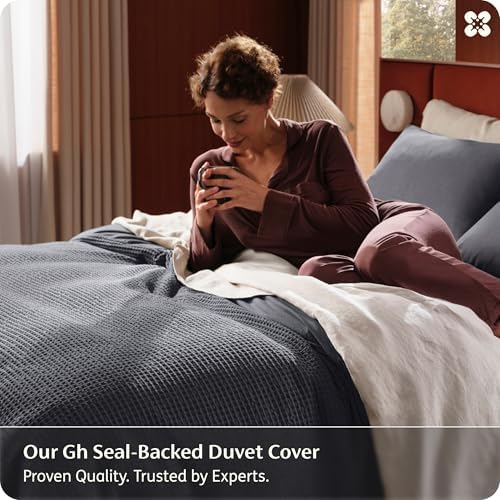 Bedsure PureWoven Cotton Waffle Weave Duvet Cover, King, Duvet Cover Only - Image 2