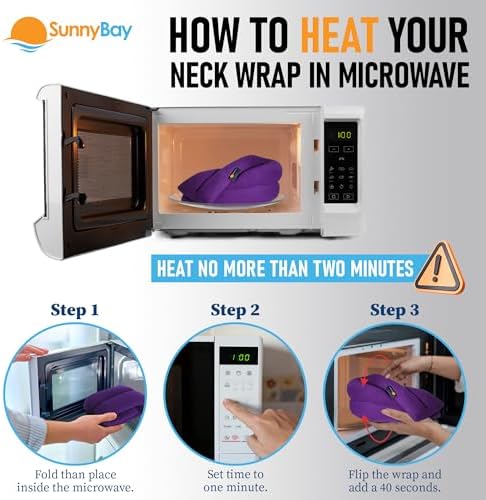 SunnyBay Heating Pad, Neck and Shoulder Wrap, 26x4 inch, Purple - Image 5