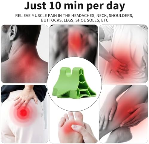 Trigger Point Massage Tool, Handheld Deep Tissue Manual Massager for Neck, Back, Shoulders & Feet, 3-Edge Pressure Point Design, Portable (Green) - Image 2
