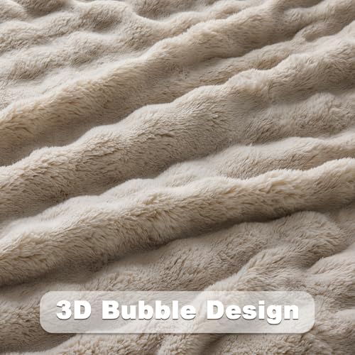NEWCOSPLAY 3D Bubble Flannel Throw Blanket for Couch Linen, 50"×60" - Image 5