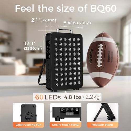 BestQool Red Light Therapy Panel, 660nm Red & 850nm Infrared Light, 105W - Image 6