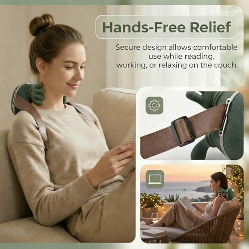 2026 Upgraded 4D Neck and Shoulder Massager, Bionic Heated Massager, Shiatsu Kneading & Fingers Traction for Deep Tissue, Wireless Portable Massager for Pain Relief and Muscle Relaxing - Image 4