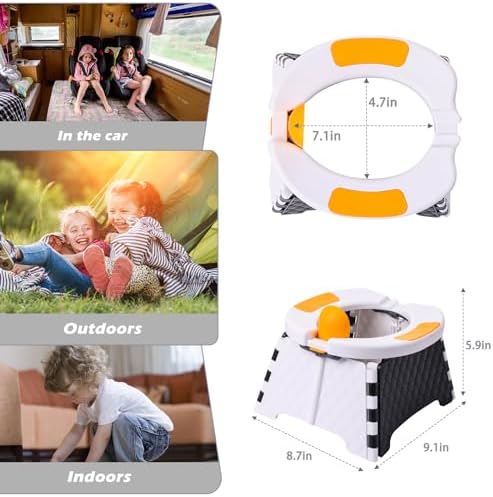 Travel Potty for Toddlers, Portable Foldable Potty (White) - Image 5