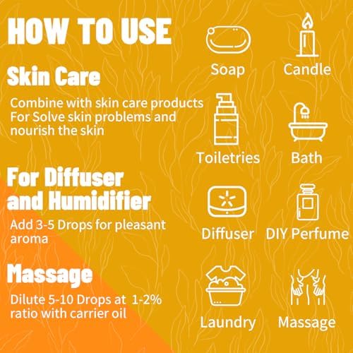 Essential Oils for Diffuser for Home, Top 5 Aromatherapy Oils,Candle&Soap Making,10ml（Orange, Lavender, Peppermint, Eucalyptus, Tea Tree） - Image 5
