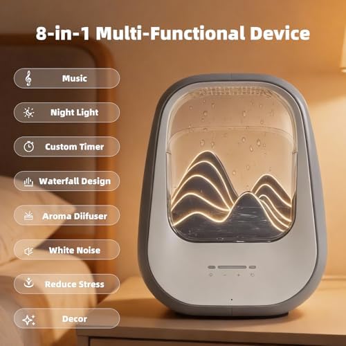 8-in-1 White Noise Sound Machine with Rain Drop Real Sound, Crey - Image 2