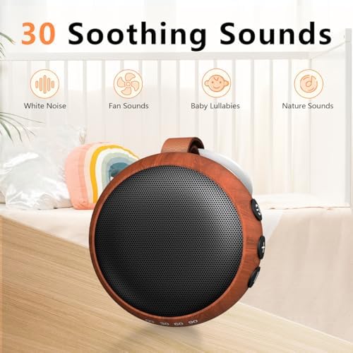 Mini White Noise Machine Sound Machine Portable with 32 Volume Levels 30 Soothing Sounds Sleep Soother Rechargeable Travel Sound Therapy Brown Noise Sleep Machine for Baby Kid Adult - Image 2
