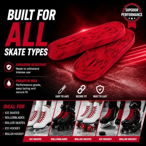 Rollerex Gladiator Waxed Skate Laces (Multiple Size & Color Options) - Quad, Ice, Roller, More - Image 3