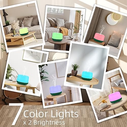 Marchred 300ML Aromatherapy Diffuser for Home, Quiet Diffuser for Essential Oils with Remote Control, 7 LED Color Changing Light, Scent Cool Mist Air Humidifier - Image 3
