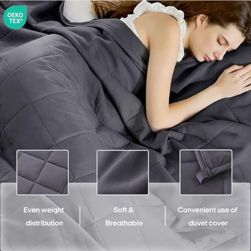 ZonLi Weighted Blanket for Adults (60"x80", 15lbs, Dark Grey) - Image 3