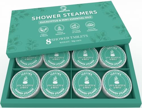 Shower Steamers Aromatherapy for Women & Men, 8 Pcs Eucalyptus Mint by IAGFIWS