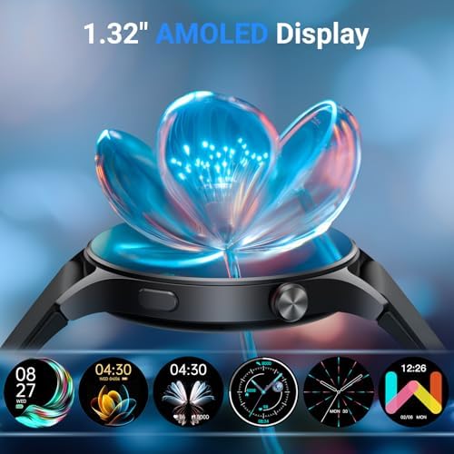 Fitpolo Smart Watch for Men Women,1.3" AMOLED Touchscreen Fitness Tracker, Make/Answer Calls, Heart Rate SpO2 Monitor, 3ATM Waterproof, Sleep & Activity Tracking Smartwatch for Android Phones iPhone - Image 2