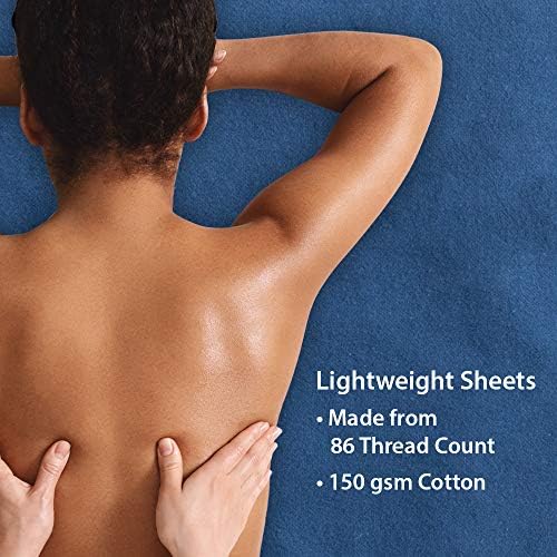 ForPro Premium Flannel 3-Piece Massage Sheet Set, Ocean Blue - Image 6