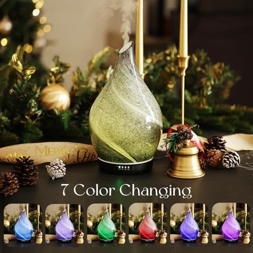 Porseme Essential Oil Diffuser 280ml Handmade Glass Diffuser 7H Runtime - Image 2