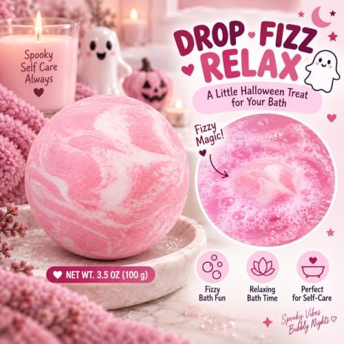 Pink Halloween Boo Basket Stuffers Gift Set for Women Including Glass Cup - Image 6
