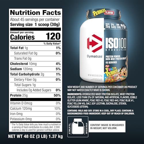 Dymatize ISO100 Protein Powder, 100% Whey Isolate, Fruity Pebbles - Image 6
