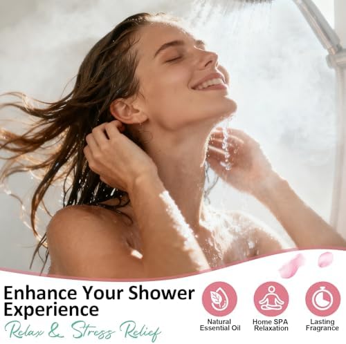 Shower Steamers Aromatherapy Birthday Gifts for Women - 8 Pcs Mothers Day Gifts for Mom Wife Daughter Grandma, Self Care with Natural Essential Oils Relaxation Home Spa Gift Set (Pink) - Image 2