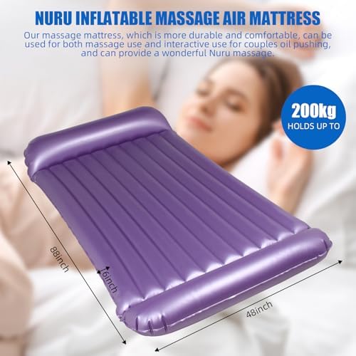 Nuru Massage Mattress Inflatable 88" X 48" - 6in Thick Airbed for Couples, Nuru Massage Air Mattress with Electric Air Pump, Easy-Wipe PVC (400lbs Capacity) - Image 2