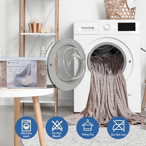 CHOSHOME Cooling Blanket for Hot Sleepers - Summer Blanket Thin Soft Lightweight Breathable Double Side Enhanced Cooling for Hot Flashes, Night Sweats, Bed, Couch (Brown, 60 x 80 inches) - Image 5