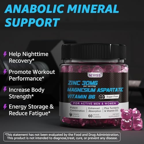 Zinc Magnesium Aspartate Recovery Supplement, Post Workout Gummies, 60 Cts - Image 4