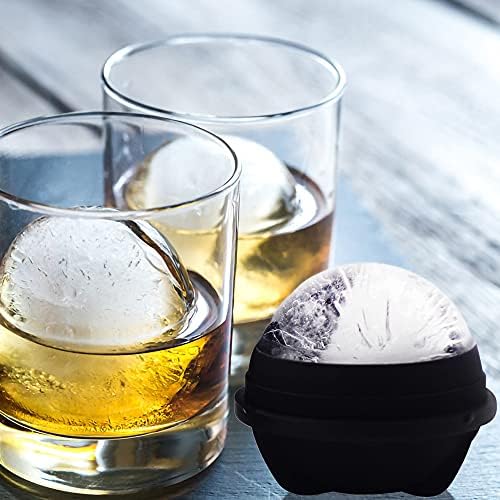 Silicone Ice Ball Molds with Built-in Funnel for Whiskey,Set of 2 - Image 2