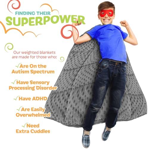 XL Weighted Blanket for Kids 5lb (Grey) 36x48 Inch, Plush Minky Kids Blanket with Travel Bag, Blanket for Ages 4 to 10 - Image 4