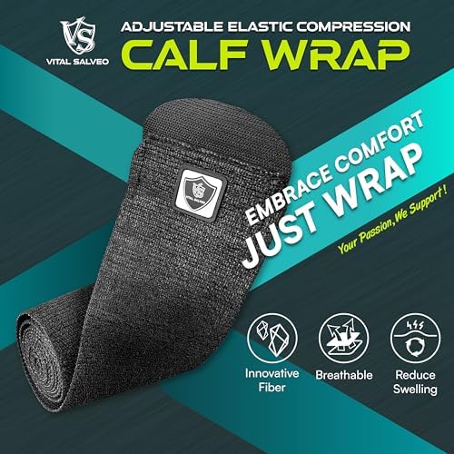 Vital Salveo Germanium Elastic Breathable Calf Wrap – Adjustable Support for Alleviating Muscle Strain and Stiffness – Daily Wear, Sports Support (1 PC)/4"* 61" - Image 2