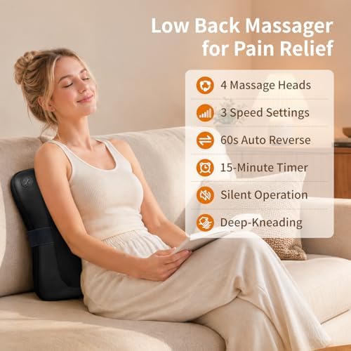 Nekteck Back Massager with Heat for Pain Relief Deep Tissue, NOT Cordless - Image 2