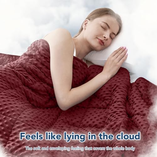 Topcee Weighted Blanket King Size (20lbs 80"x87"), Minky Dots Heavy Blanket for Woman, Man Sleeping, Soft, Cozy and Cooling Weighted Throw Blankets, Machine Washable, Burgundy - Image 4