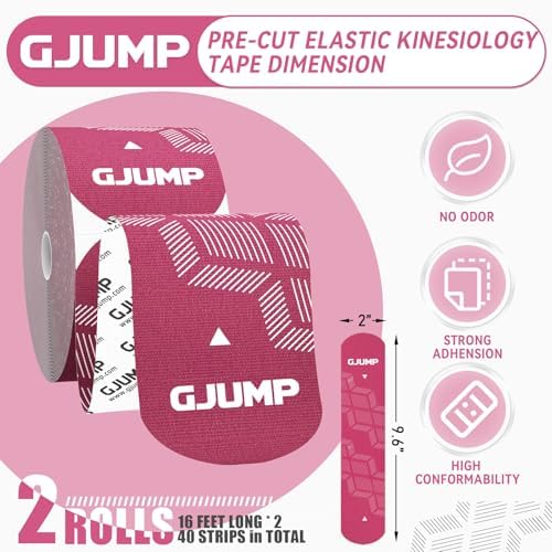 Kinesiology Tape, 40 Count Precut Strips 2 Rolls Original Cotton Tape - Image 4