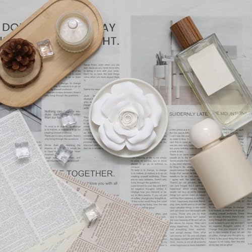 Flower Rose Ceramic Essential Oil Mini Diffuser, Ceramic Pallet A - Image 4