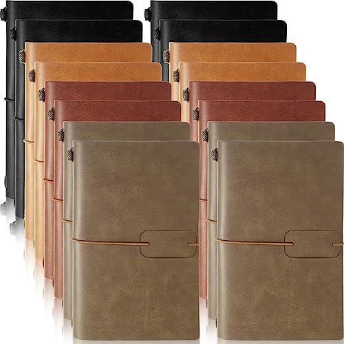 Sabary 16 Pcs Standard Size Refillable Leather Journal Bulk, Classic Color by Sabary