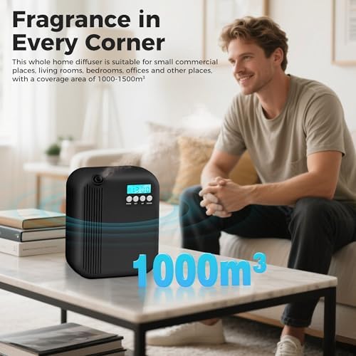 Hotel Collection Diffuser, House Scent Machine, 10000 Sq.Ft of Coverage, 200ml Large Capacity Aromatherapy Machine, Scent Diffusers for Home Large Room, Office Waterless Essential Oil Diffuser, Black - Image 4