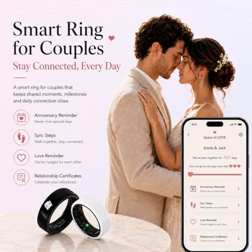 White Ceramic Smart Ring for Women, Health & Sleep Tracker, Size 6 - Image 5