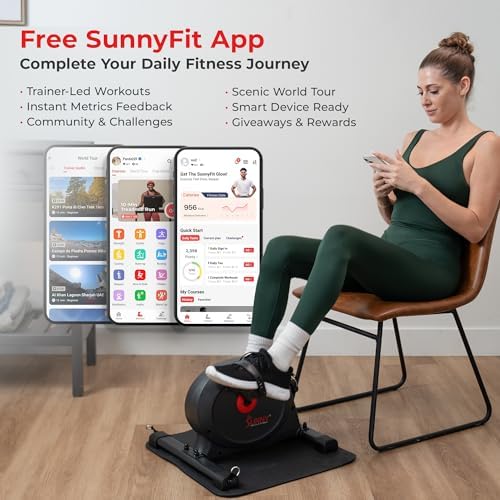 Sunny Health & Fitness Smart Mini Cycle, Under Desk Pedal Arm/Leg Exerciser - Image 3