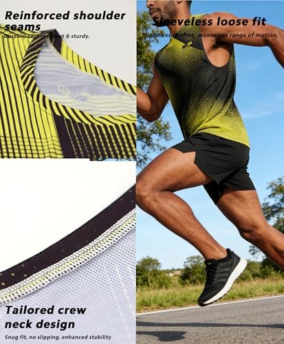 Men's Sleeveless Swim Shirts Quick Dry Moisture Wicking Gym Shirts Breathable Workout & Beach - Image 3