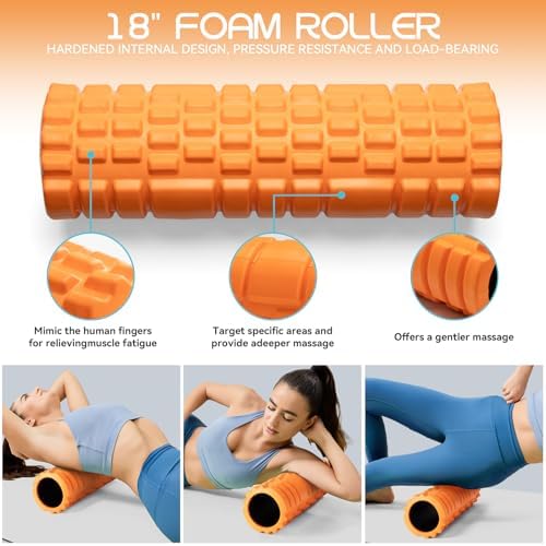 Krightlink 5-in-1 18" Foam Roller Set for Deep Muscle Massage - Image 2