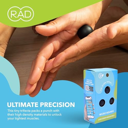 RAD Micro Rounds – Yoga Deep Tissue Massage Ball Set (Small 0.75 Inch Balls, 3 Pack) – Targeted Myofascial Release for Feet, Plantar Fasciitis, Jaw & Hands – Trigger Point & Mobility Therapy - Image 5