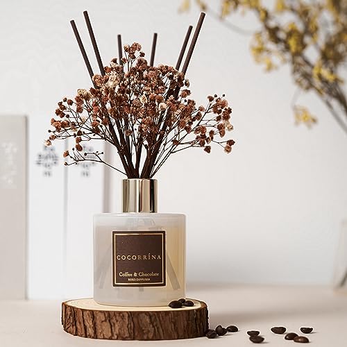 Cocorrína Reed Diffuser Sets - Coffee & Chocolate Scented Diffuser with Sticks Home Fragrance Reed Diffuser for Bathroom Shelf Decor - Image 3