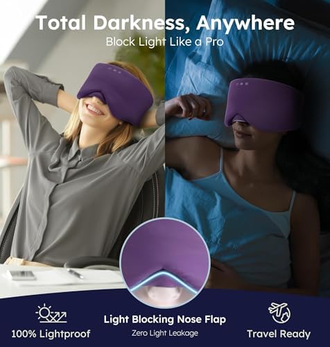 Luxury Bluetooth 5.4 Sleep Mask for Adults - Ice Fiber Cooling & HD Sound, 100% Light Blocking Adjustable Eye Cover for Travel & Side Sleepers - Soft Sleep Headphones with 10H Playtime - Image 4