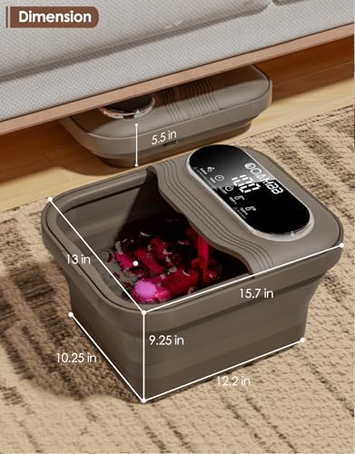 OOAMBB Collapsible Foot Spa with Heat, Bubble and Temp Control, Foot Bath Massager with XL Touch Screen and Massage Rollers, Foot Soaking Tub, Pedicure Foot spa for Stress Relief (Grey) - Image 6