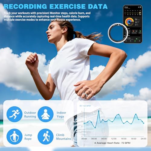 Smart Ring Women Men, Fitness Tracker, No Subscription, Sleep, Silver 7 - Image 5