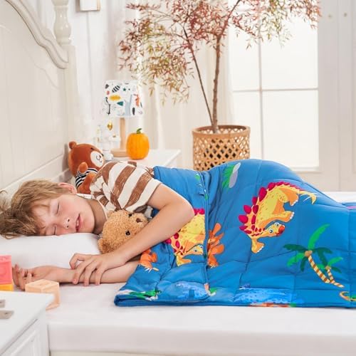 yescool Weighted Blanket 10 Pounds Cooling Weighted Lap Blanket, Dinosaur Heavy Blanket for Sleeping, Weighted Throw Blanket Gifts for 80-110lbs, 40" x60 - Image 3