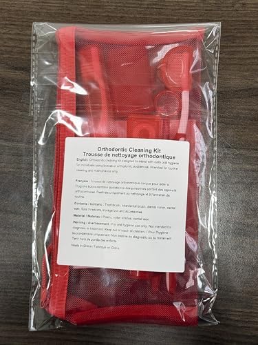 Braces Cleaning Kit for Teeth, Portable Orthodontic Toothbrush Kit Oral Care Dental Travel Kit - Interdental Brush Dental Wax Dental Floss Toothbrush Box (Red) - Image 6
