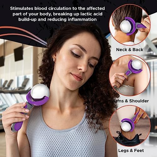 PRIME Fitness Cold Massage Roller Ball | Cold Therapy | Ice Roller Ball with Handle | cryo Stick | Relieve Muscle Pain (Purple) - Image 5