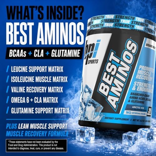 BPI Sports Best Aminos - BCAA Powder Post Workout & Glutamine Recovery Drink with Branched Chain Amino Acids for Hydration & Recovery, for Men & Women - Arctic Ice - 25 Servings - Image 7