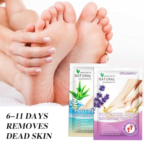 5 Pack Foot Peeling Mask,Exfoliator Peel Off Calluses Dead Skin Callus Remover,Foot Mask for Dry Cracked Feet,Foot Peel Masks for Men and Women,Feet Peeling Mask,Spa Gifts for Women,Self Care Gifts - Image 6