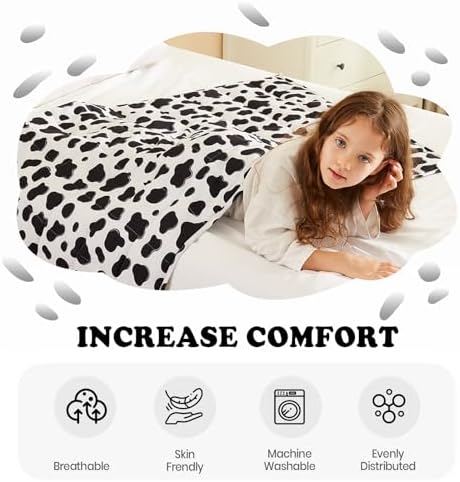Weighted Blanket - 10 lbs Cow Pattern Heavy Blanket - Small Size Breathable Lap Blanket(50"x60", 10 lbs) - Image 4